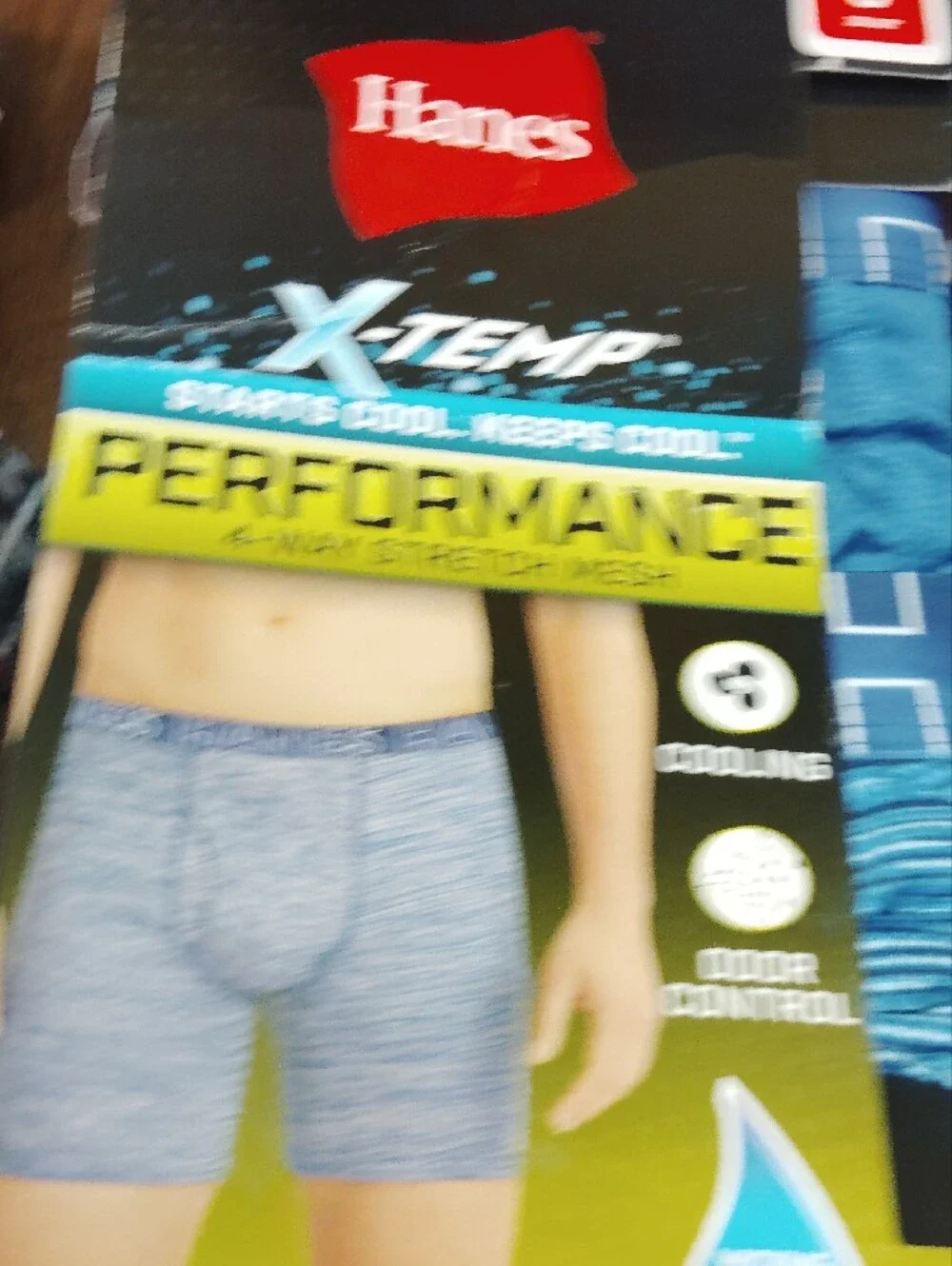 Hanes X-Temp Performance Men’s Boxer Briefs - Blue, Gray, Black - 3-Pack